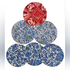 SET OF 6 1960S VINTAGE FABRIC PIECES ❤️ 4"